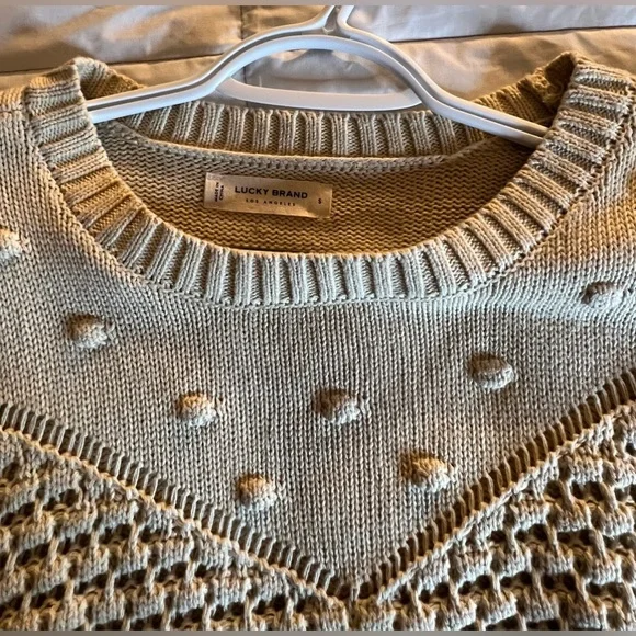 NWT Lucky Brand beige sweater. Women’s size small. 60% cotton 40% acrylic. - Picture 7 of 8